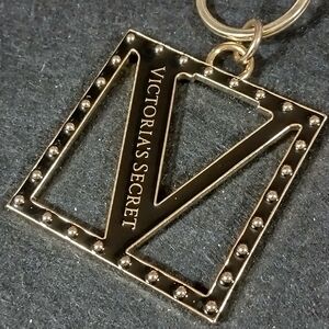 Victoria's Secret Black On Goldtone Keychain Purse Charm